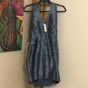 Bebe night satin blue dress